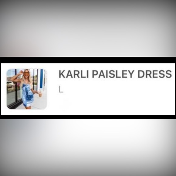 Kittenish, Blue, Paisley, Mini Dress, Large, Knot Front - Picture 4 of 4